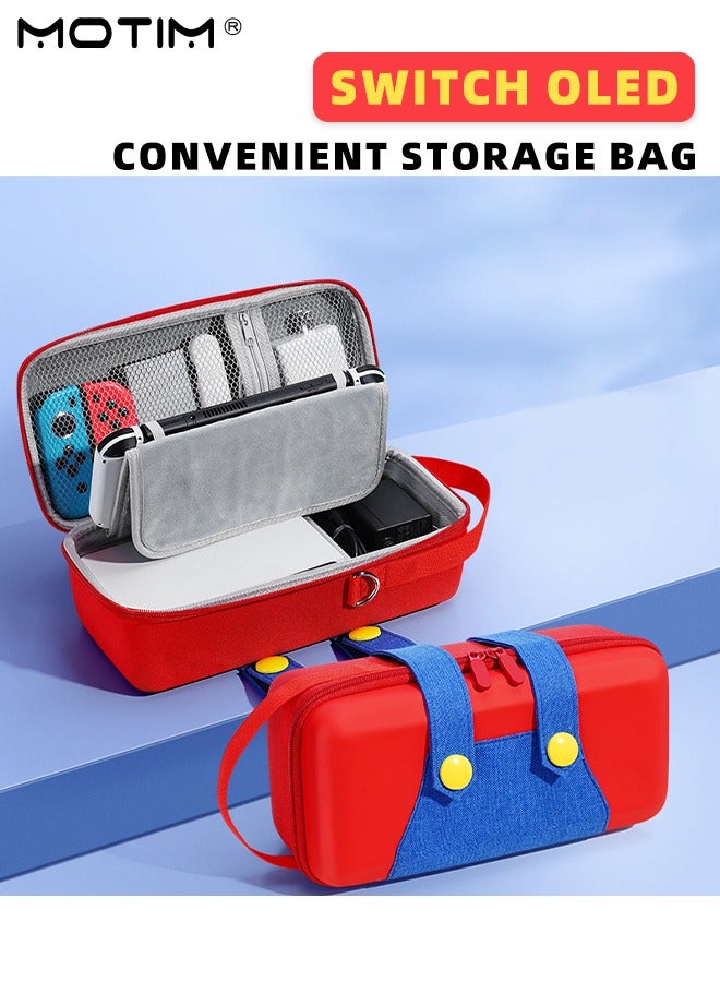 Switch Carrying Case Compatible with Nintendo Switch/OLED Model, Shockproof Waterproof Switch Storage Bag Carrying Sleeve Fit for Joy-Con and Adapter, Hard Shell Protective Switch Pouch