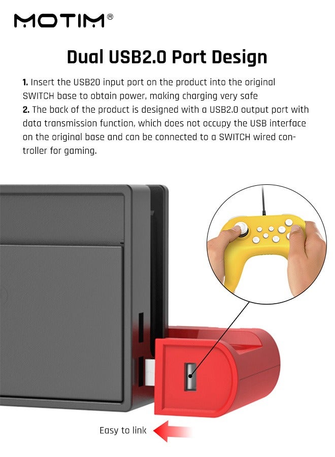 Charging Dock Compatible with Nintendo Switch & Switch OLED Model Joy Con, Switch Controller Charger Dock Station for Joy Con Charges up to 4pcs, Switch Storage and Organizer for Game Card