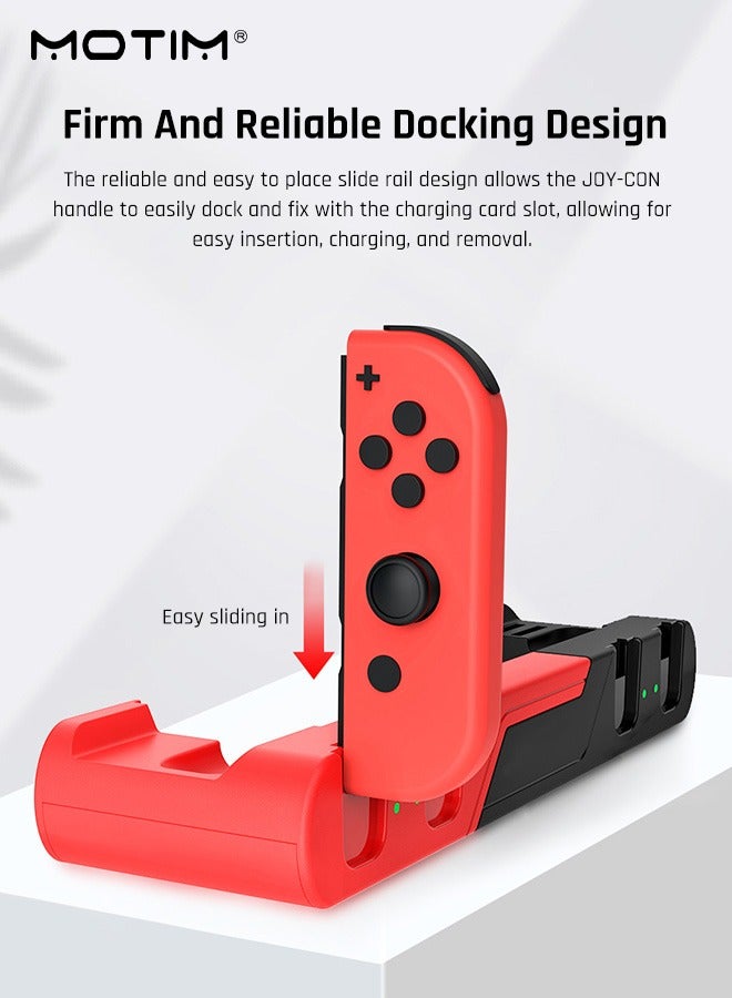 Charging Dock Compatible with Nintendo Switch & Switch OLED Model Joy Con, Switch Controller Charger Dock Station for Joy Con Charges up to 4pcs, Switch Storage and Organizer for Game Card