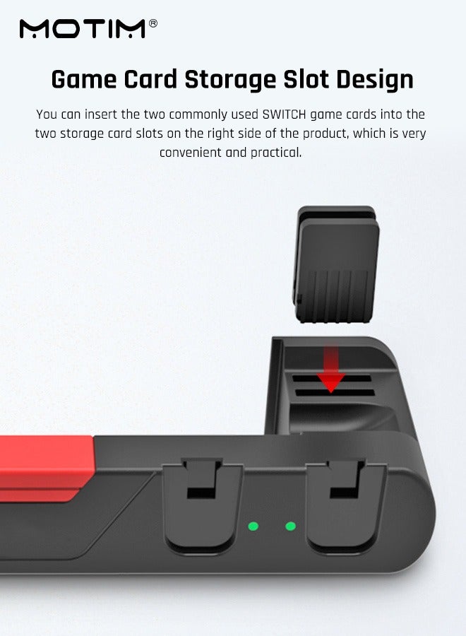 Charging Dock Compatible with Nintendo Switch & Switch OLED Model Joy Con, Switch Controller Charger Dock Station for Joy Con Charges up to 4pcs, Switch Storage and Organizer for Game Card