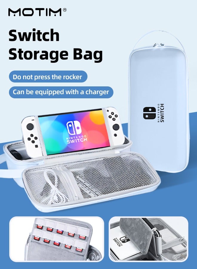 Switch Carrying Case Compatible with Nintendo Switch/OLED Model, Portable Travel Switch Storage Bag Fit for Joy-Con and Adapter, Hard Shell Protective Switch Pouch Case & Games