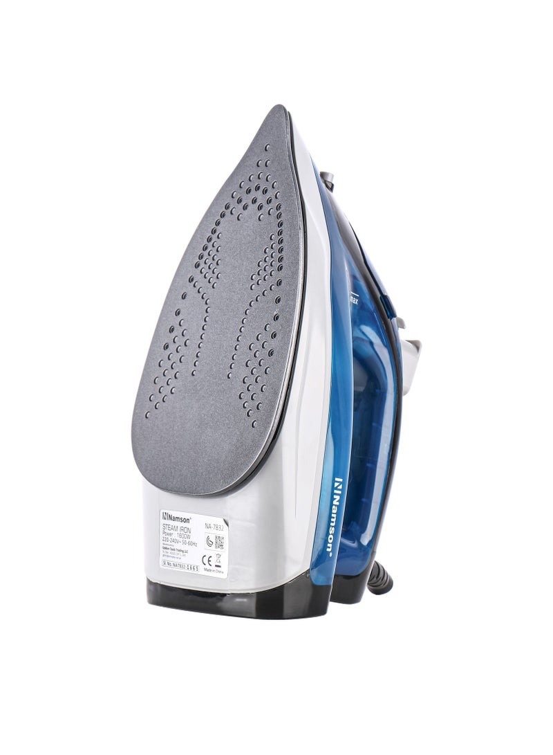 Namson Steam Iron - 1600W Power, Adjustable Temperature Control, Teflon Soleplate | Dry/Steam/Spray Functions | Vertical Steam | Self-cleaning Function | 1.5m Long Cable | Water Cup Included