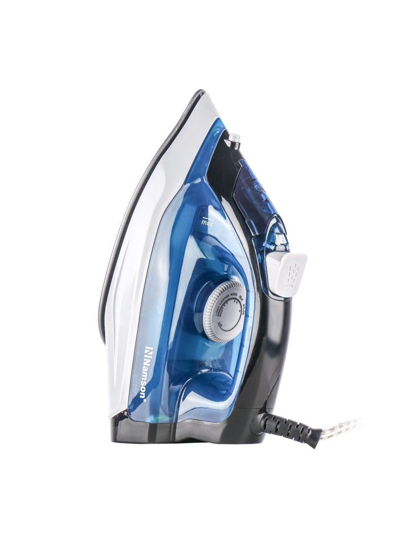 Namson Steam Iron - 1600W Power, Adjustable Temperature Control, Teflon Soleplate | Dry/Steam/Spray Functions | Vertical Steam | Self-cleaning Function | 1.5m Long Cable | Water Cup Included