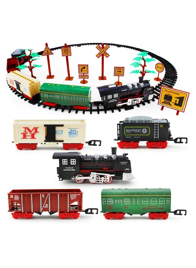 Classic American Kids Train Set 40 Pc Electric Train Toy And Track Set For Ages 3+