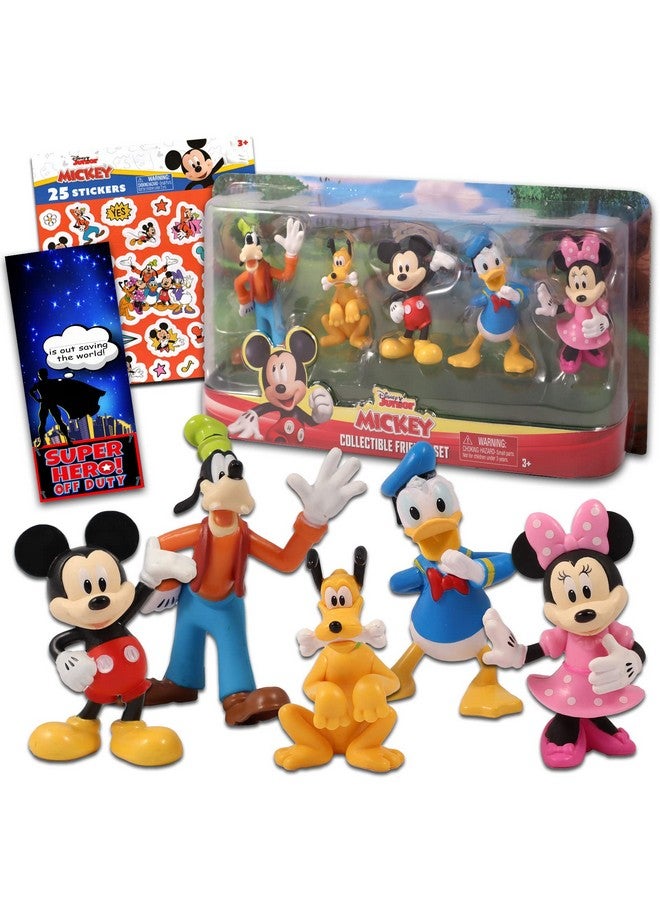 Jr. Mickey Collectible Friends Set Bundle With Figurines, Mickey Mouse Stickers And More ; Mickey Mouse Playset