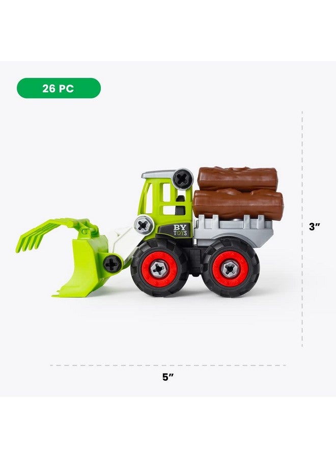 26Pc Take Apart Vehicle Toy Set, Stem Take Apart Toy With Drill And Accessories, Take Apart Farm Truck For Kids, Ages 3+