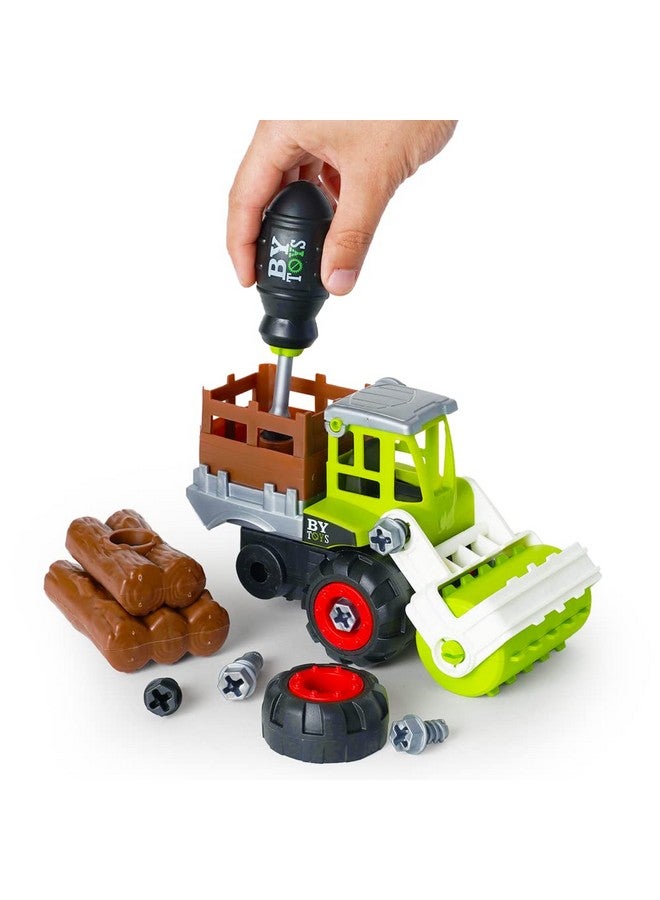 26Pc Take Apart Vehicle Toy Set, Stem Take Apart Toy With Drill And Accessories, Take Apart Farm Truck For Kids, Ages 3+