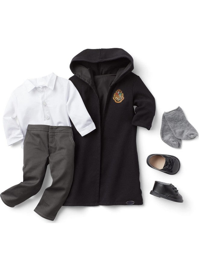 Harry Potter Hogwarts 5Piece Uniform For 18Inch Dolls With A Black Robe, A White Buttonfront Shirt, And Twill Pants Doll Not Included