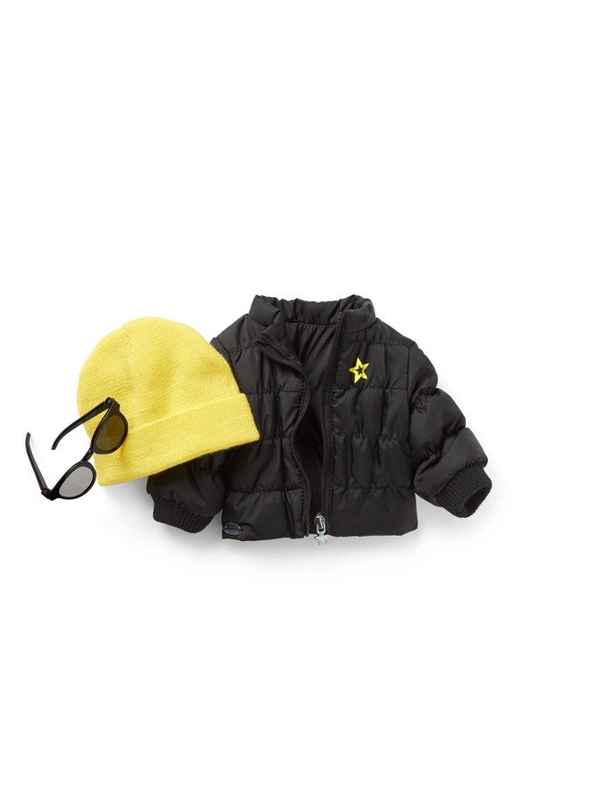 Truly Me Show Your Strong Side Accessories For 18Inch Dolls With Black Puffer Jacket, Yellow Hat And Sunglasses