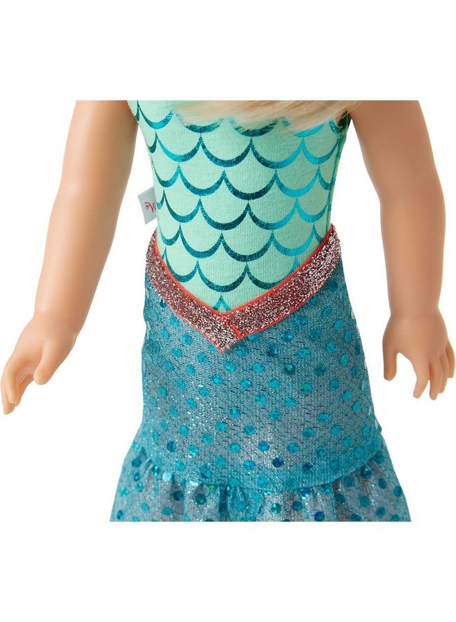 Welliewishers Camille 14.5Inch Doll With Blue Eyes, Blond Hair, Blue Mermaid Print Leotard, Seablue Skirt, Ages 4+