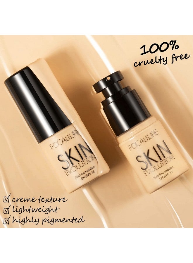 2 Pcs Liquid Foundation, Skin Evolution Foundation + Concealer, Full Coverage Foundation Makeup, Durable, Waterproof, Oilcontrol, Hides Wrinkles & Lines, Warm Ivory