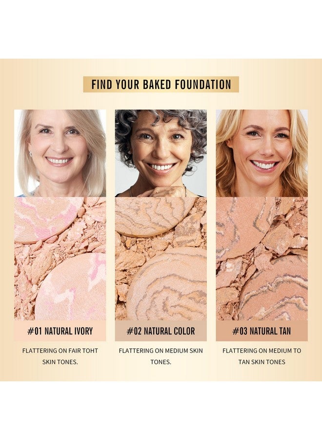 Lighting Glow Baked Foundation, Brighten Color, Color Corrector, Buildable Coverage, Lightweight Powder Foundation, Radiant Natural Finish (Natural Color)