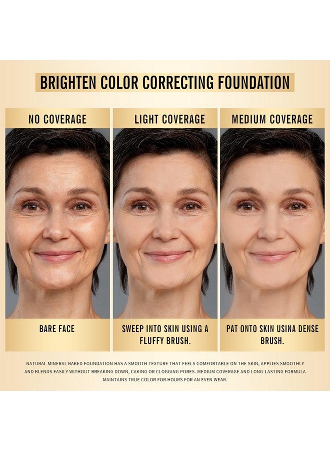 Lighting Glow Baked Foundation, Brighten Color, Color Corrector, Buildable Coverage, Lightweight Powder Foundation, Radiant Natural Finish (Natural Color)