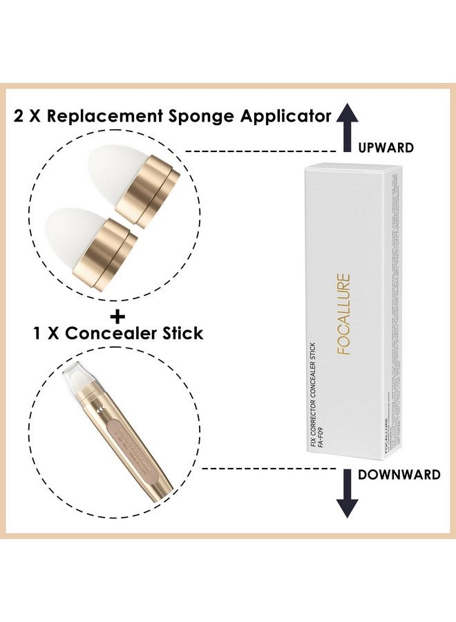 Fix Corrector Concealer Stick, With 2 Replaceable Sponge Applicator, Full Coverage Concealer Makeup, Color Corrector For Dark Circles, Transfer Resistant, Pk03 Donut