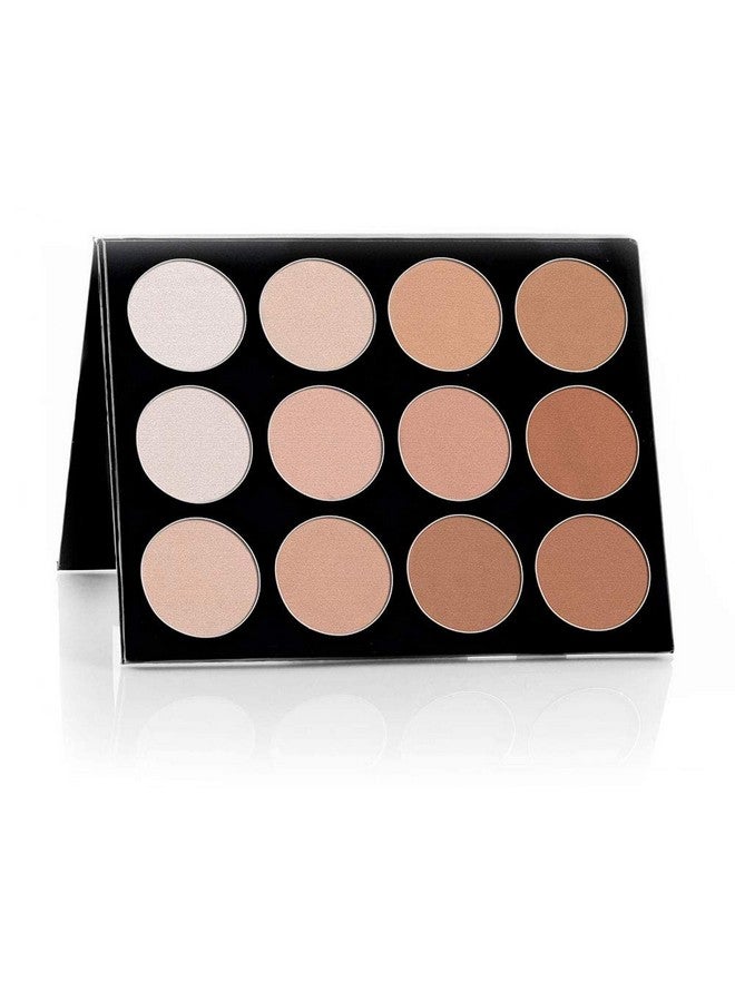 Makeup Foundation Celebre Prohd Pressed Powder, Contour & Highlight Palette 12 Shades