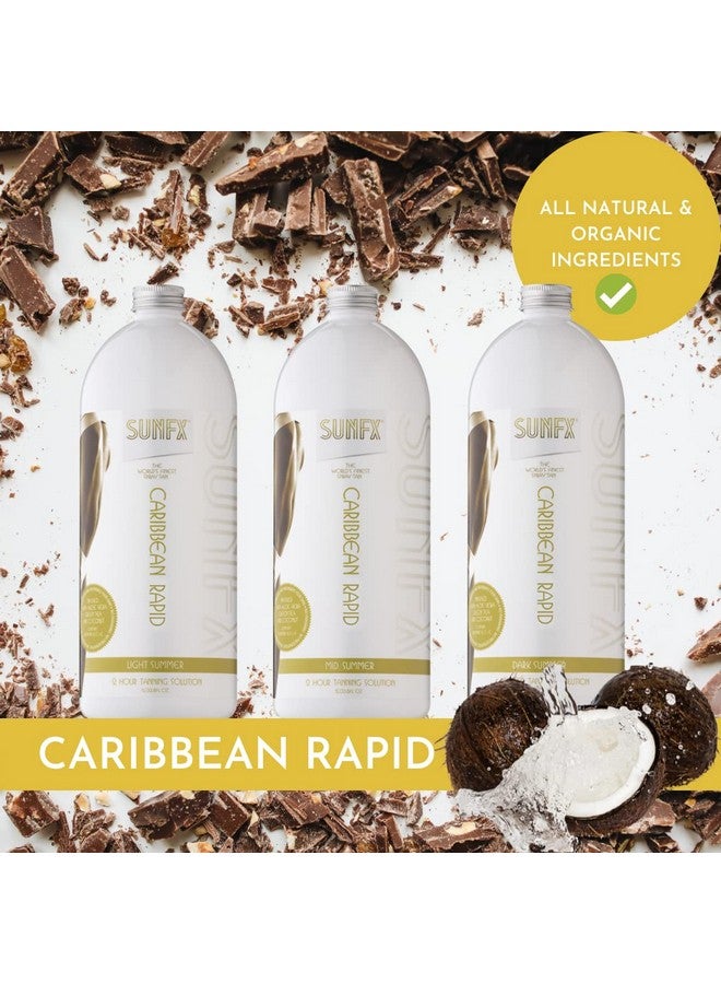 Caribbean Rapid All Natural Spray Tanning Solution(1L;33.8 Fl Oz, Dark Summer)