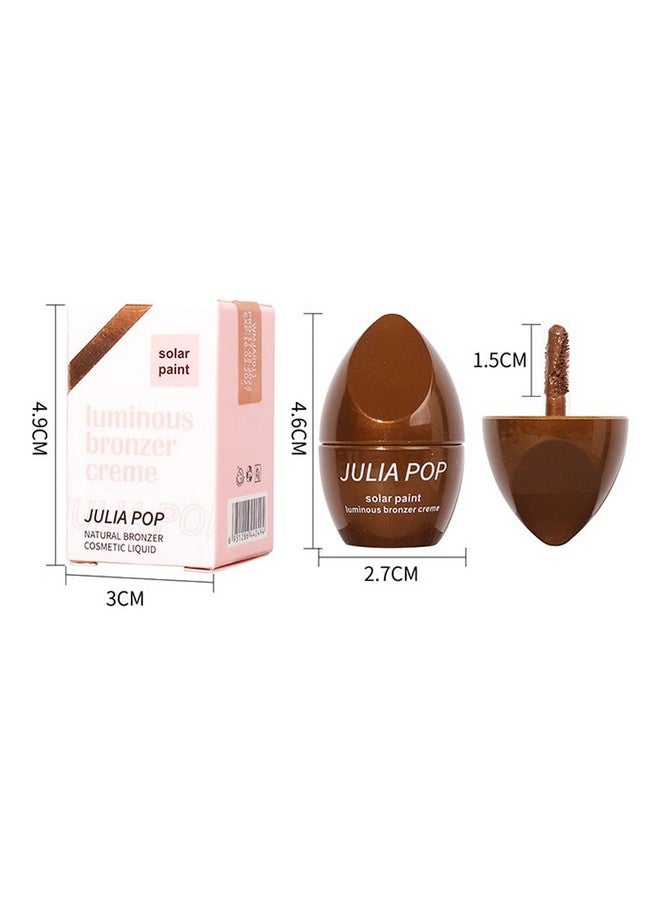 Liquid Bronzer, Smooth Luminous Contouring Cream Bronzer With Builtin Brush, Natural Glow Face Shaping And Highlight Makeup, 01 Light Gold