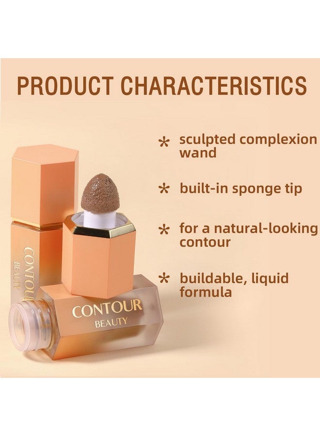 Liquid Contour Stick, Soft Cream Contour Makeup, Liquid Bronzer Face Concealer Matte Contouring With Cushion Applicator, Long Lasting Silky Face Contour Cream Bronzer Contouring Makeup (101)