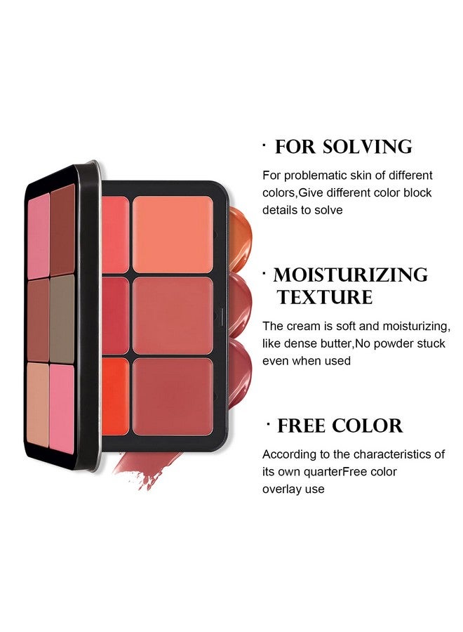 12 Colors Cream Blush Palette Matte Blush Contour And Highlight Blush Palette Waterproof And Long Lasting Blush Cream Makeup Palette