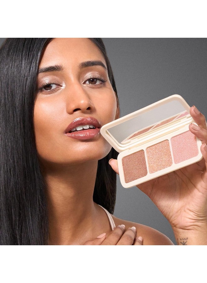 Custom Enhancer Highlighter Makeup Palette Buildable Illuminating Highlight Use On Eyes, Cheeks And Body Travel Friendly
