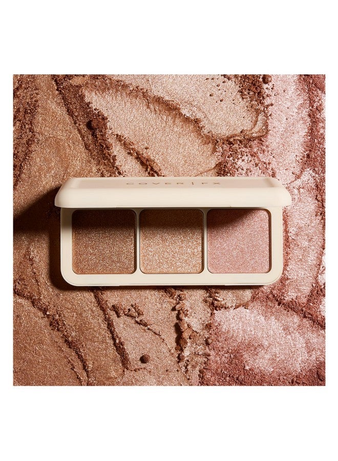 Custom Enhancer Highlighter Makeup Palette Buildable Illuminating Highlight Use On Eyes, Cheeks And Body Travel Friendly