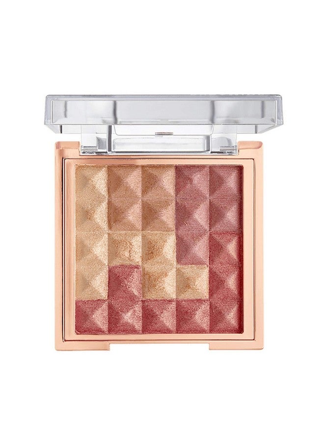 Highlighter And Blush Makeup Powder For Face And Cheeks, Pyramid Pressed Pigments Cheek Color And Illuminator (Peach Glow)