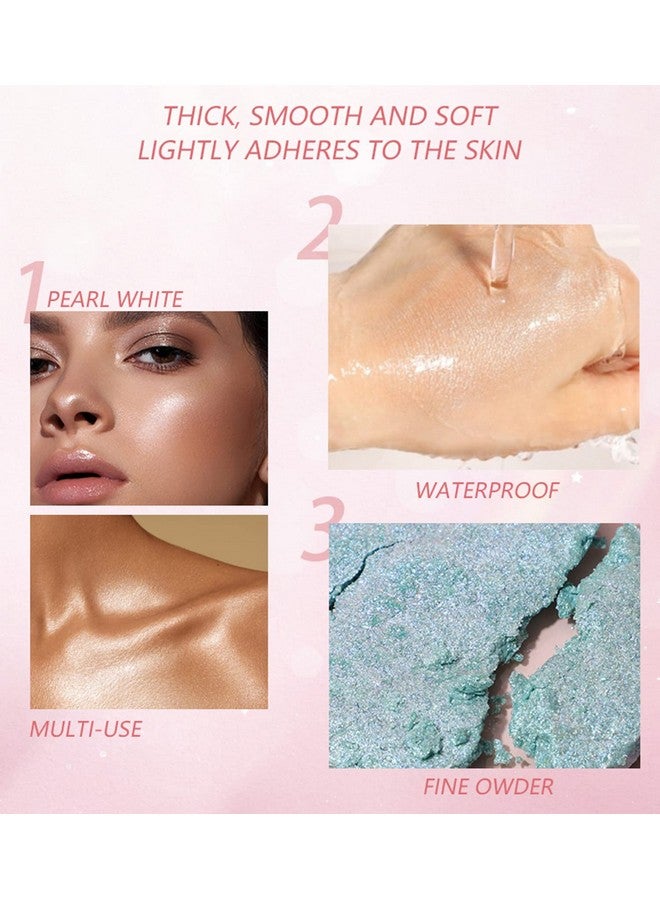 Face Highlighter 8 Colors Smooth Shimmer Highlighter Palette Longlasting Shiny Face Illuminator Highlighter Makeup (08 Purple)