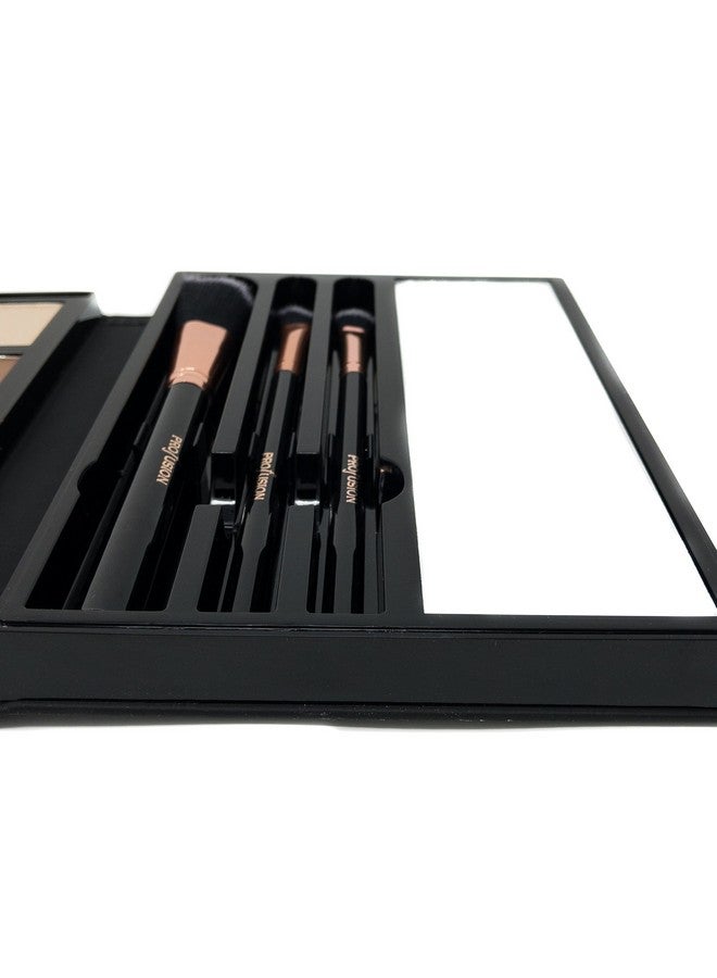Contour Professional 8 Color Palette Face Powder Highlighter Bronzer Makeup Kit Brushes Included Champagne Highlight Nutmeg Ivory Peach Pale Gala Moonstone Java Ebony