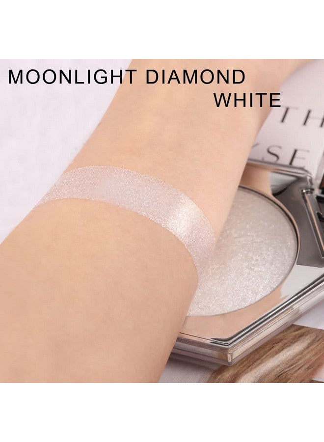 Pearl White Shimmer Glitter Highlighter Highlight Makeup Contour Powder,Silver Face Highlighter, Highlighter+Makeup Iluminadores Illuminator Make Up (Shiny Silver)