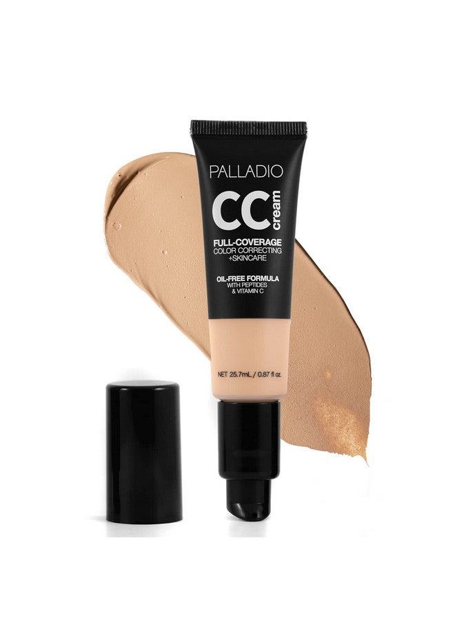Fullcoverage Color Correction Cc Cream, Oilfree With Peptides & Vitamin C, Best For Correcting Redness And Uneven Skin Tone, Buildable Foundation Coverage (Light 20W, Warm Undertone)