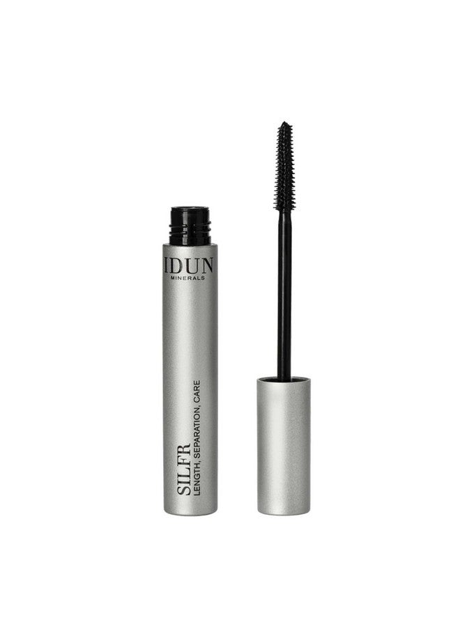 Mascara Silfr Long Lasting, Thickening Brown Mineral Mascara Flexible, Anticlumping Tapered Wand For Easy Lash Separating Vegan, Ophthalmologically Tested Silfr Brown 0.34 Oz