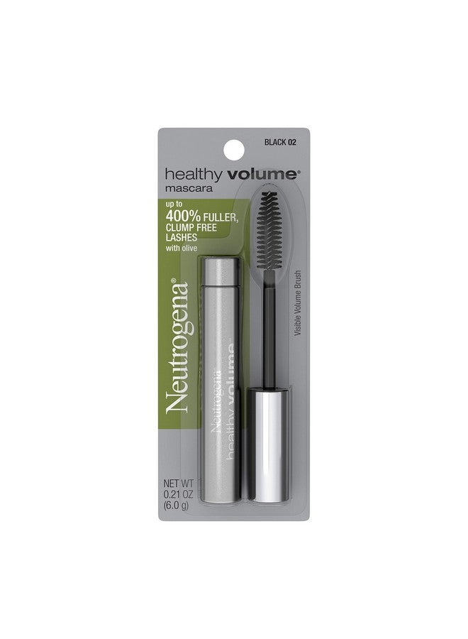 Healthy Volume Lashplumping Mascara, Volumizing And Conditioning Mascara With Olive Oil To Build Fuller Lashes, Clump, Smudge And Flakefree, Black 02, 0.21 Oz
