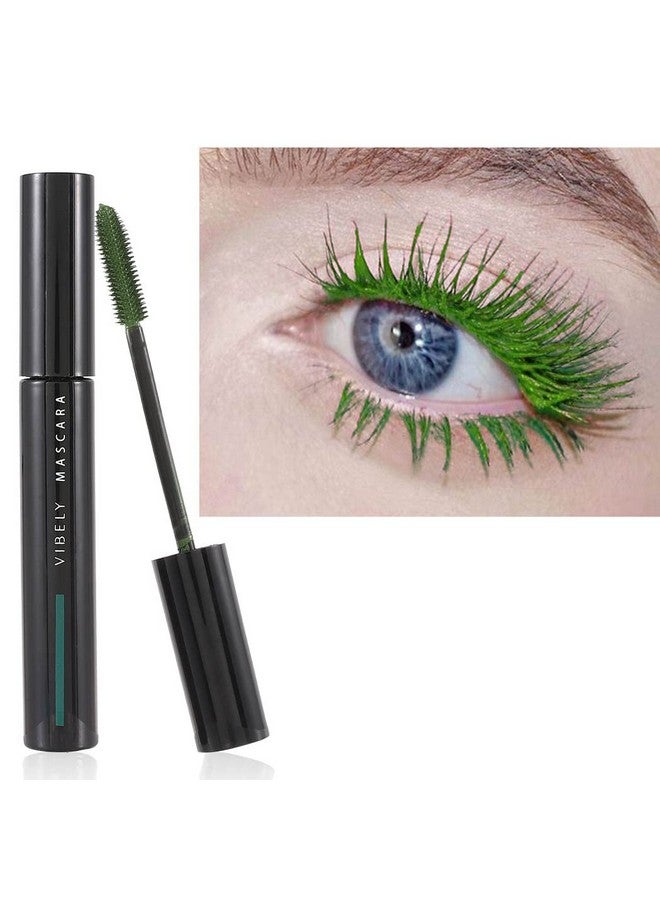 Colorful Mascara Fiber Mascaras Thick Eyelash Wataerproof Eyelashes Thicker Long Lasting Eyes Makeup For Women And Girls Pack Of 1 (B Green)