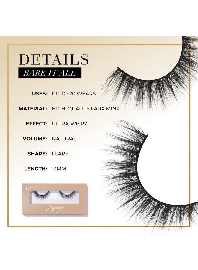 Everyday Bare It All Faux Mink Lashes False Eyelashes Natural Look Faux Cat Eye Lashes Mink Fake Eyelashes To Be Worn With Eye Glasses Natural Lashes 13 Mm Reusable Up To 20 Times