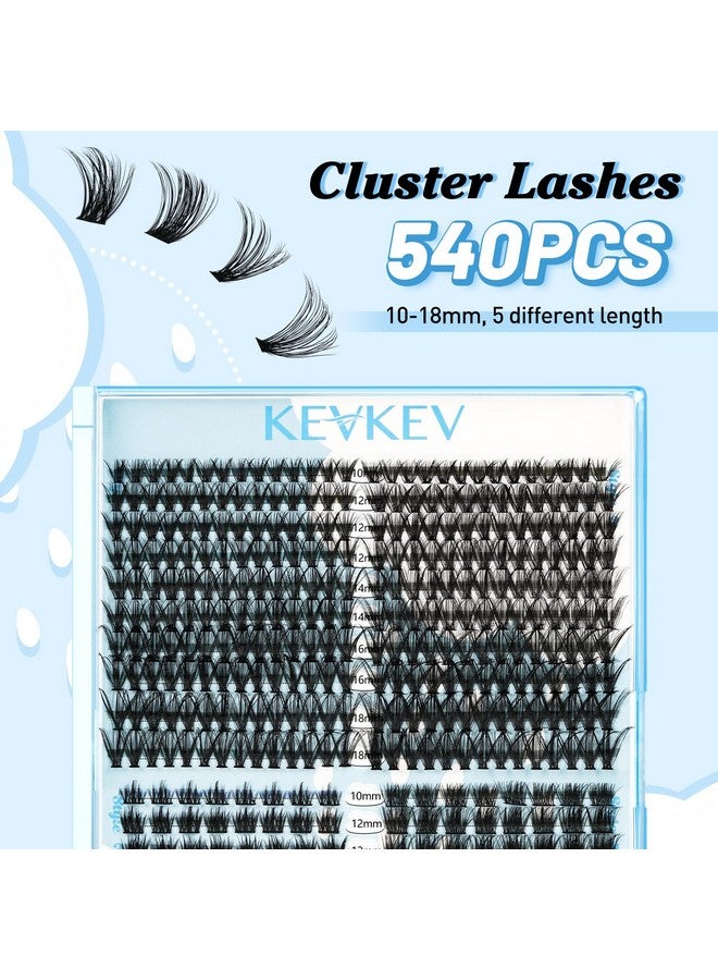 540 Pcs Lash Clusters D Curl Individual Lashes 30D 40D Eyelash Clusters Lash Wispy And Natural Look Diy Lash Extensions 4 Styles Lashes That Look Like Extensions(540 Pcs, D1018Mix)