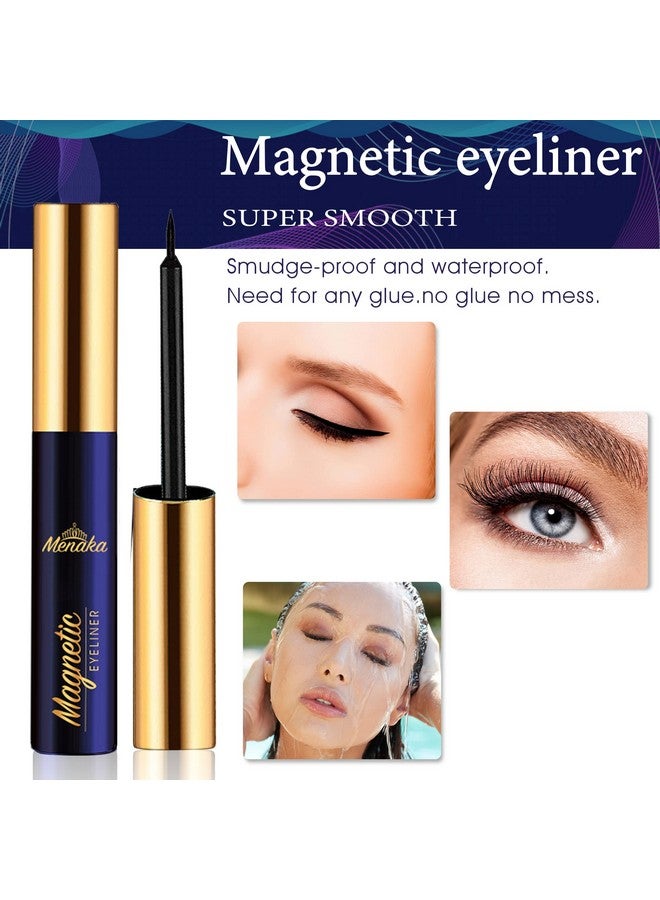 Magnetic Lashes With Eyeliner Magnetic Eyelashes And Eyeliner Kit,Reusable Magnetic Lashes With Eyeliner And Tweezers, 3D Natural Look False Eyelashes, Easy To Wear, No Glue Needed