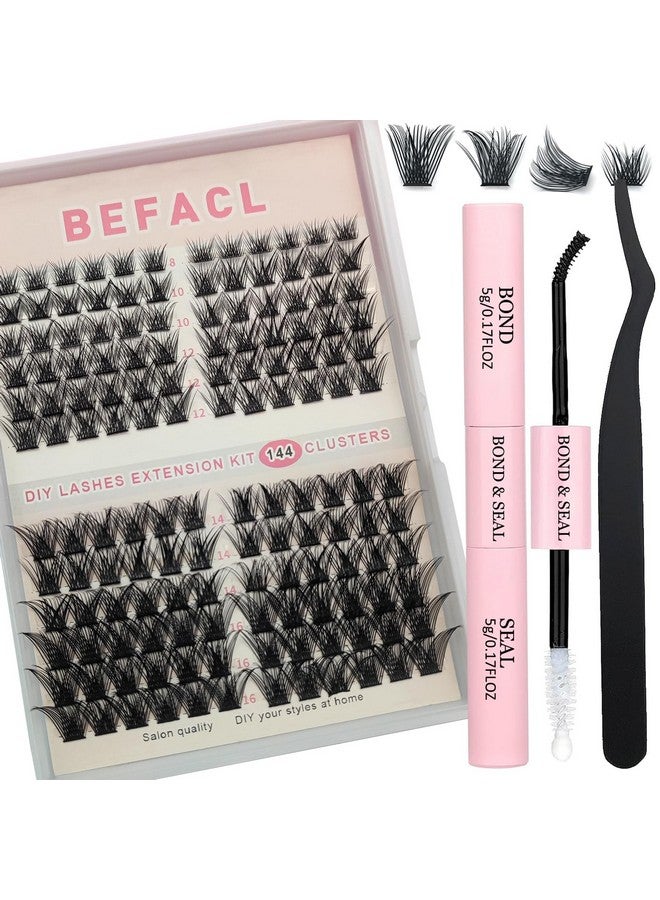 Diy Lash Extension Kit 144 Pcs Lash Clusters With Lash Bond And Seal Eyelash Tweezers 816Mm D Curl Individual Eyelash Extension Kit For Self Application Diy At Home, By Befacl