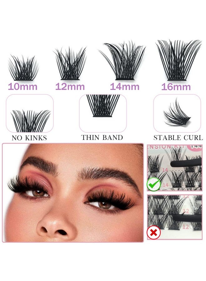 Diy Lash Extension Kit 144 Pcs Lash Clusters With Lash Bond And Seal Eyelash Tweezers 816Mm D Curl Individual Eyelash Extension Kit For Self Application Diy At Home, By Befacl