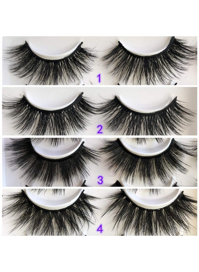 Mink Lashes Pack 20Mm Thick Fluffy Faux Mink Lashes Pack 20 Pairs 4 Styles 3D False Eyelashes Dramatic Long Handmade Strip Face Eyelashes Multipack