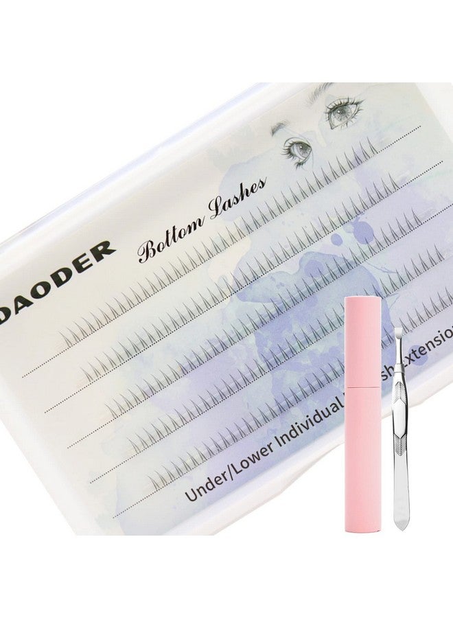 Bottom Lash Extension Kit Lower Individual Lashes Natural With Eyelash Glue And Tweezers For Self Application 6Mm 200Pcs Diy Lash Clusters Kit By Daoder(V Bottom Lashes)