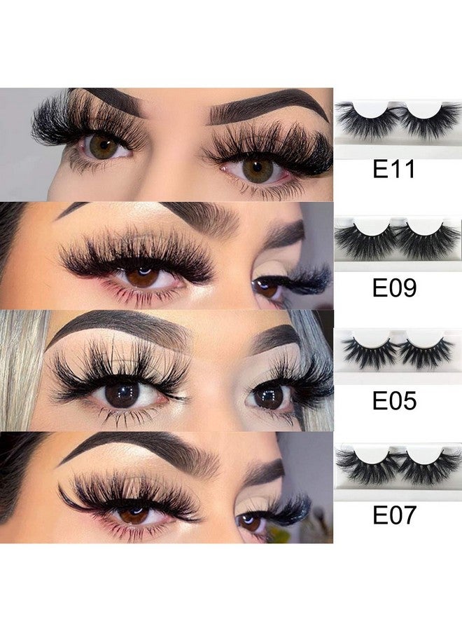 25Mm Mink Lashes, Fluffy Volume Mink Eyelashes, Real 5D Mink Lashes Bulk, Dramatic Long 25Mm Eyelashe, Wholesale Mink Lashes, Pack Of 4