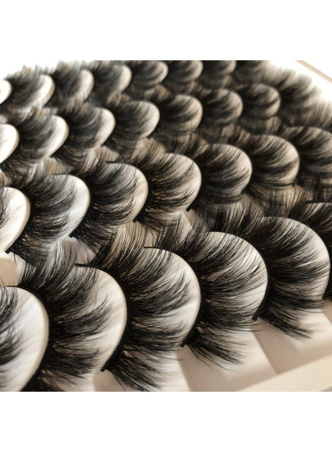 Lashes False Eyelashes Fluffy Dramatic 20Mm Faux Mink Lashes Pack 16 Pairs Wispy Long Thick Strip Eye Lashes Multipack