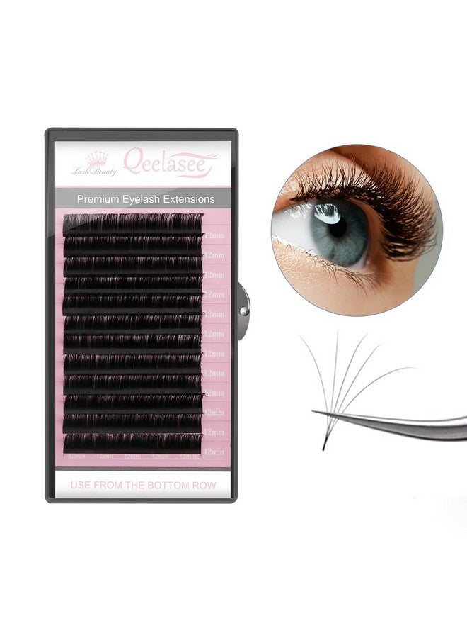 0.05 D 12Mm Volume Eyelash Extension Individual Mink Silk Lashes Perfect For Salon Use