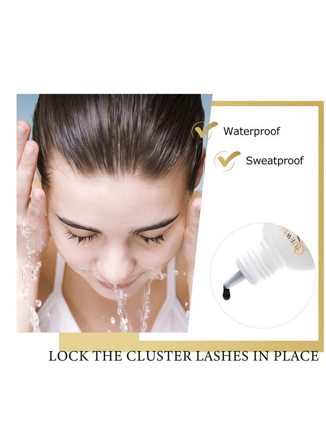 Lash Clusters Glue 6Ml Cluster Lashes Glue Black Eyelash Clusters Glue For Diy Lash Extensions Longlasting Eyelash Glue For Cluster Lashes Waterproof&No Irritation(Black, 6Ml)