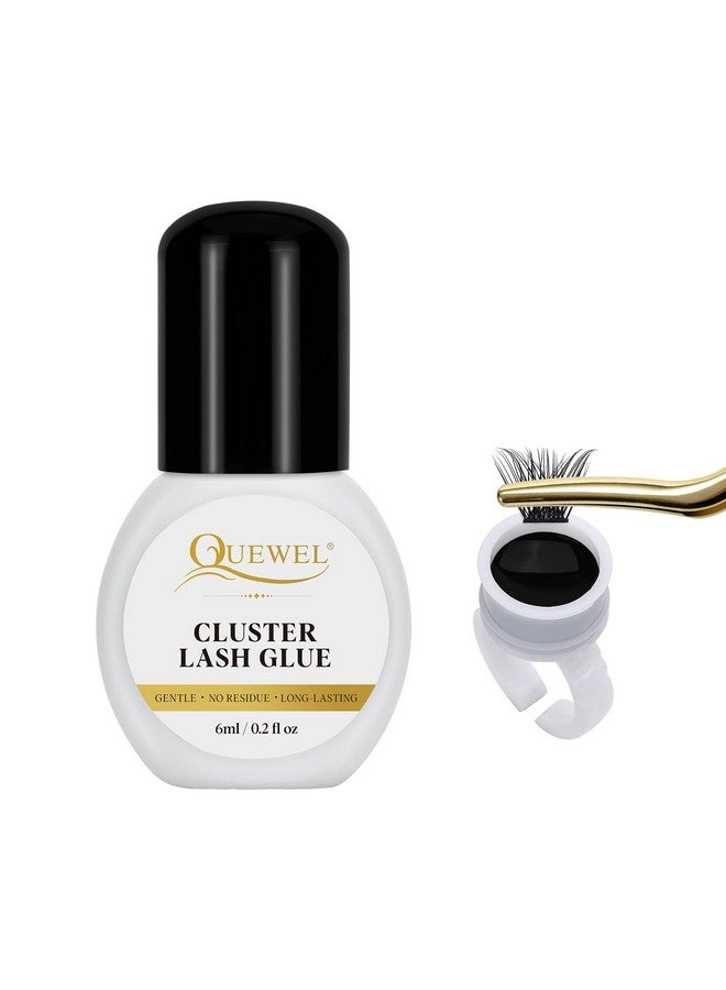 Lash Clusters Glue 6Ml Cluster Lashes Glue Black Eyelash Clusters Glue For Diy Lash Extensions Longlasting Eyelash Glue For Cluster Lashes Waterproof&No Irritation(Black, 6Ml)