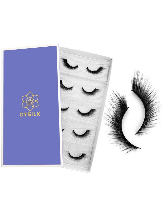 Lash Extension Strip Eyelashes 5 Pairs 6D Lashes Fox Eye Mink Eyelashes False Lashes Reusable Fake Eyelashes Mink Wispy Lashes Natural Look ; Winged 7Mm17Mm