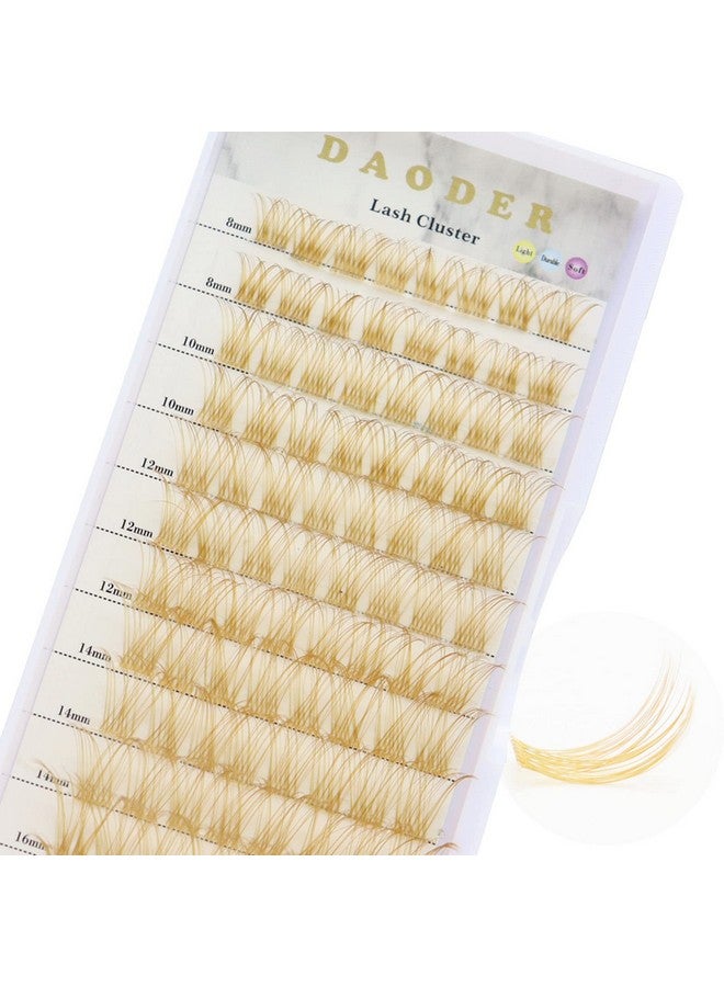 Lash Clusters Diy Eyelash Extension Daoder 96Pcs Blonde Cluster Lashes D Curl 816Mm Mixed Wispy Brown Individual Lashes Natural Look Clear Band Soft Lash Extension(Brown Lash Cluster 007)