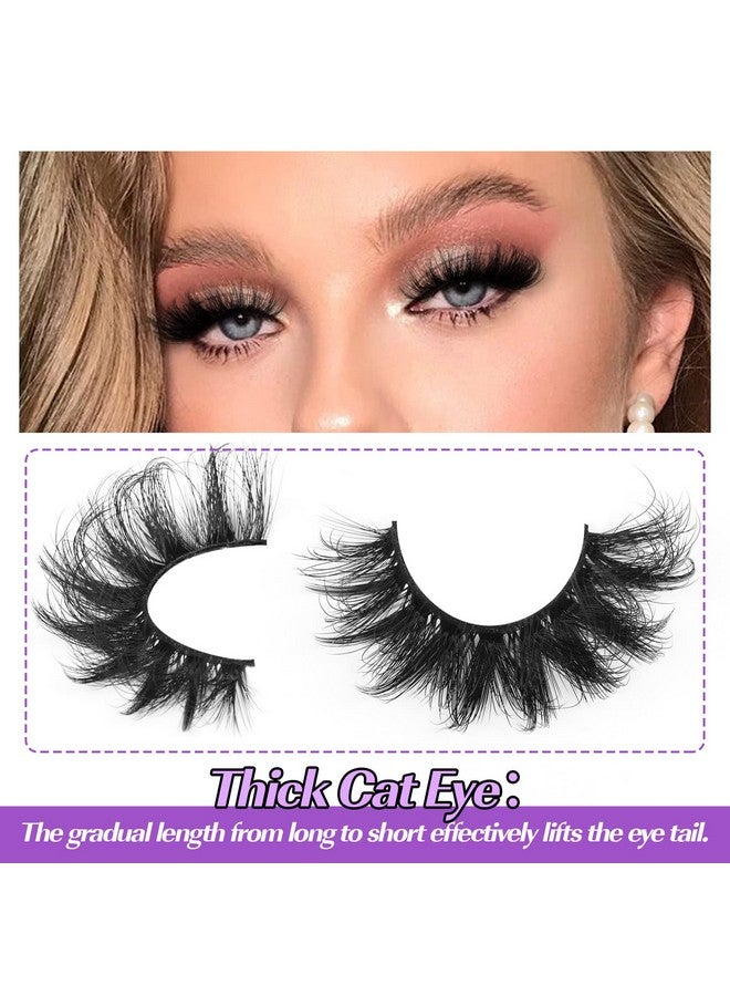 False Eyelashes Fluffy Mink Cat Eye Lashes Strip Pack 10 Pairs 18Mm Wispy D Curl Fake Lashes That Look Like Extensions 8D Full Dramatic Eyelash By Goddvenus