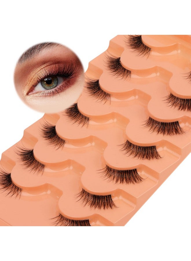 Half Lashes Natural Look Wispy False Eyelashes Mink 3;4 Corner Lashes Clear Band Fake Eyelashes 7 Pairs Multipack By Eefofnn