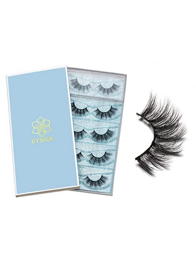 Eyelashes False Lashes Mink Lashes 5 Pairs 6D Fake Eye Lashes Natural Look Wispy Eyelashes Strip Lash Faux Mink Lashes False Eyelashes Extensions Kit ; 00115Mm